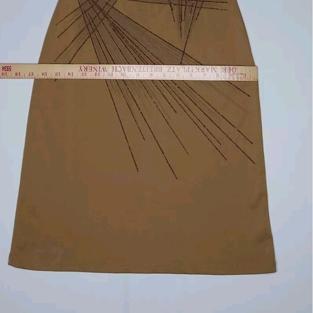 Charlotte‎ Russe Asymmetric Dress Jr Medium Brown Beaded Grunge Forest Fairy - Picture 7 of 9